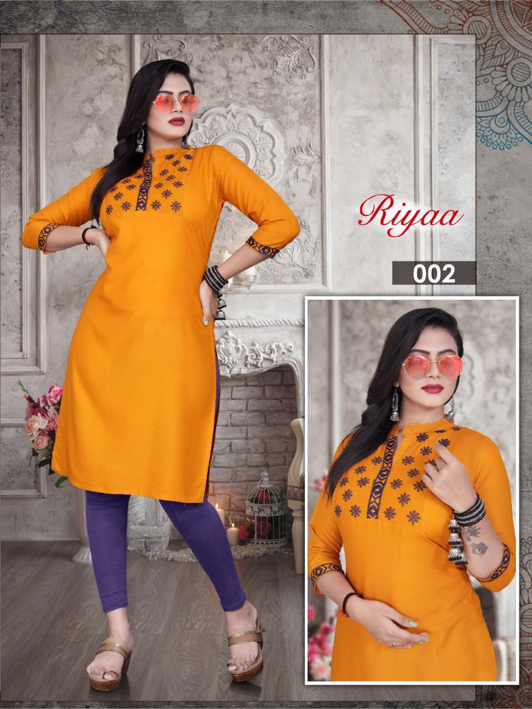 Riyaa Casual Daily Wear Rayon Printed Kurti Collection